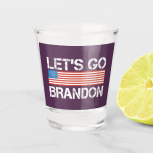 Laten we gaan Brandon American Flag Paars Shot Glas