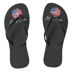 Laten we gaan Brandon Biden Chant American Flag Teenslippers