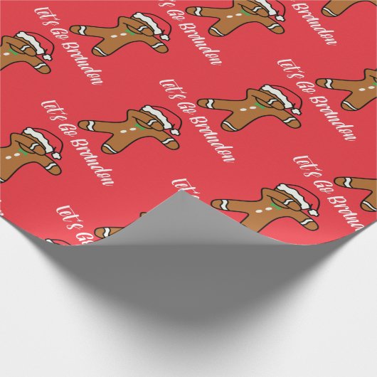 Laten we gaan Brandon Biden Gingerbrood Man Holida Cadeaupapier (Hoek)