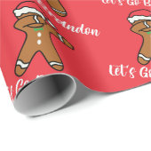 Laten we gaan Brandon Biden Gingerbrood Man Holida Cadeaupapier (Rol Hoek)