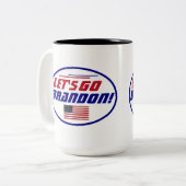 Laten we gaan Brandon Car Magnet Tweekleurige Koffiemok (Voorkant links)