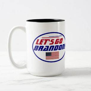 Laten we gaan Brandon Car Magnet Tweekleurige Koffiemok