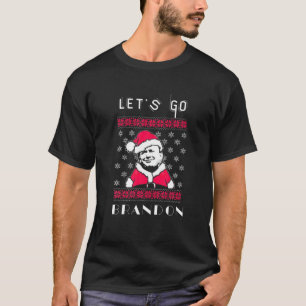 Laten we gaan Brandon Conservative US Flag Kerstmi T-shirt