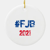 Laten we gaan Brandon Conservative US Flag Santa Keramisch Ornament (Achterkant)