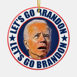 Laten we gaan Brandon fjb grappige anti-joe Biden Keramisch Ornament