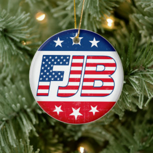 Laten we gaan Brandon fjb grappige anti-joe Biden Keramisch Ornament