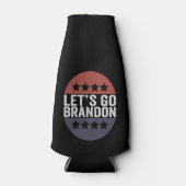 Laten we gaan Brandon Funny Patriotic American Fla Flesjeskoeler (Voorkant)