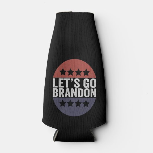 Laten we gaan Brandon Funny Patriotic American Fla Flesjeskoeler (Voorkant)