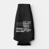 Laten we gaan Brandon Funny Patriotic American Fla Flesjeskoeler (Voorkant)