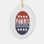 Laten we gaan Brandon Funny Patriotic American Fla Keramisch Ornament (Rechts)