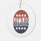 Laten we gaan Brandon Funny Patriotic American Fla Keramisch Ornament (Links)