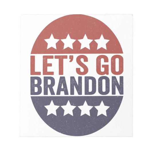 Laten we gaan Brandon Funny Patriotic American Fla Notitieblok (Voorkant)