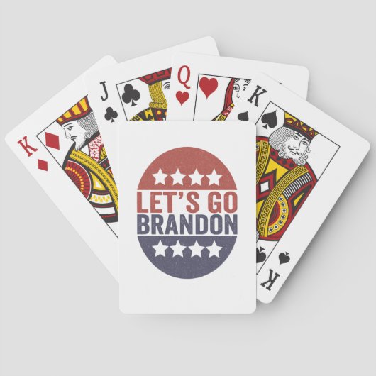 Laten we gaan Brandon Funny Patriotic American Fla Pokerkaarten (Achterkant)