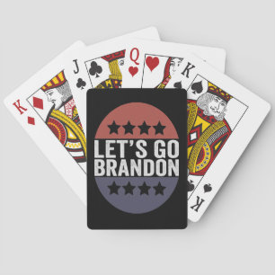 Laten we gaan Brandon Funny Patriotic American Fla Pokerkaarten