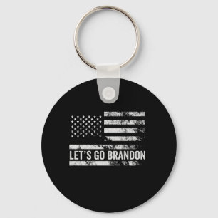 Laten we gaan Brandon Funny Patriotic American Fla Sleutelhanger