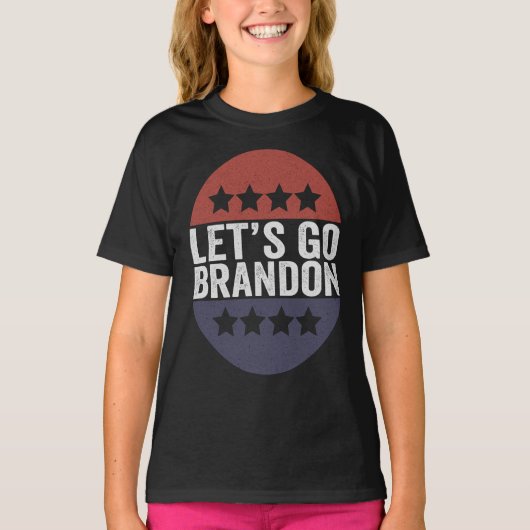 Laten we gaan Brandon Funny Patriotic American Fla T-shirt (Voorkant)