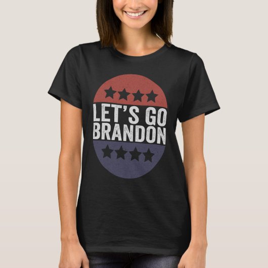 Laten we gaan Brandon Funny Patriotic American Fla T-shirt (Voorkant)
