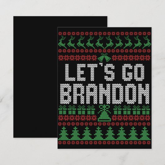 Laten we gaan Brandon Grappige Horrorkersttrui Notitiekaartje (Voorkant / Achterkant)