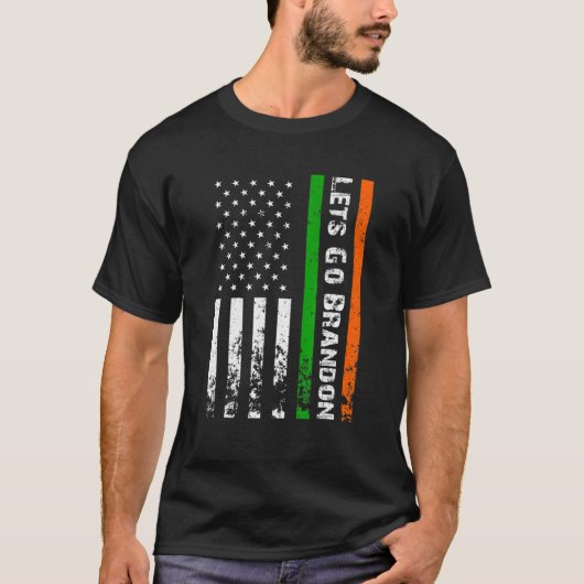 Laten we gaan Brandon Irish American Flag Ireland  T-shirt (Voorkant)