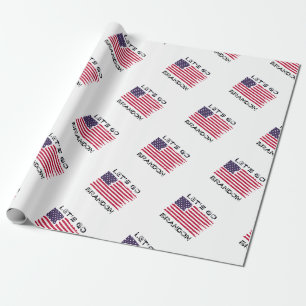 Laten we gaan Brandon Joe Biden, een drukke vlag Cadeaupapier