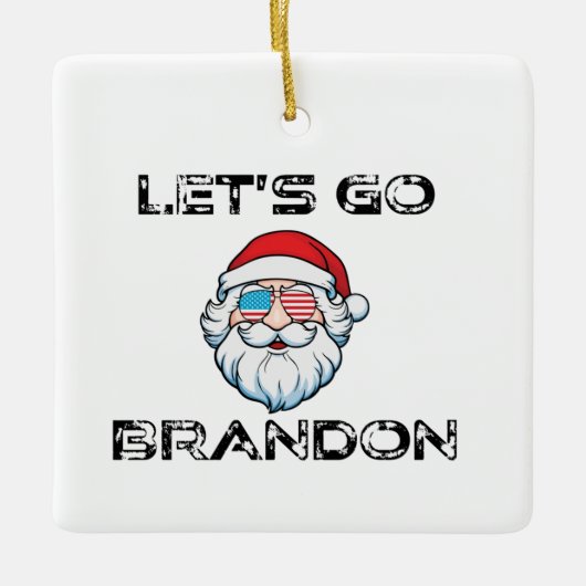 Laten we gaan Brandon Joe Biden Santa Kerstfeestda Keramisch Ornament (Voorkant)