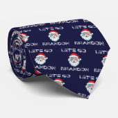 Laten we gaan Brandon Joe Biden Santa Kerstmis Stropdas (Opgerold)