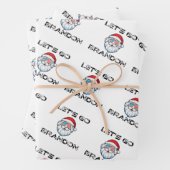 Laten we gaan Brandon Joe Biden Santa kerstpin Inpakpapier Vel (In situ)