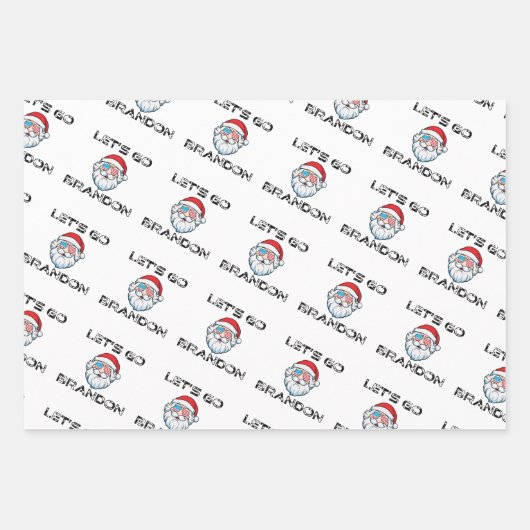 Laten we gaan Brandon Joe Biden Santa kerstpin Inpakpapier Vel (Voorkant)