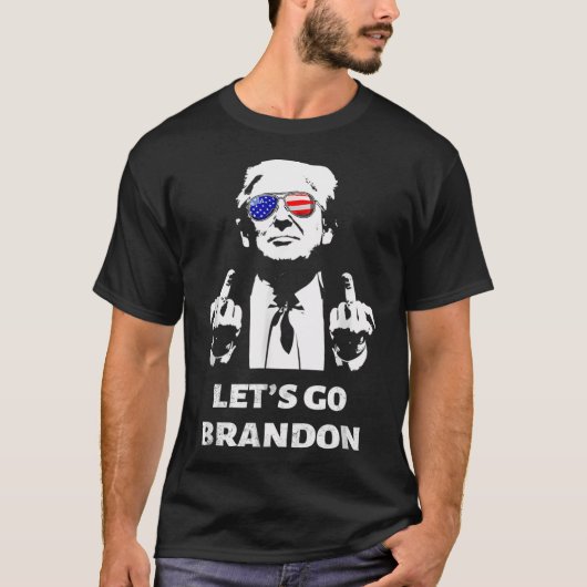 Laten we gaan Brandon Trump middelvinger T-shirt (Voorkant)