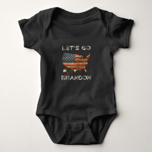 Laten we gaan Brandon US Flag Baby Bodysuit