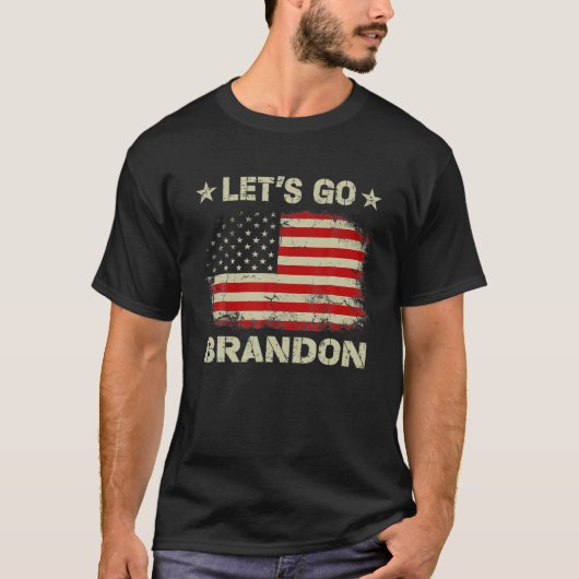 Laten we gaan Branson Brandon American Flag Impeac T-shirt (Voorkant)