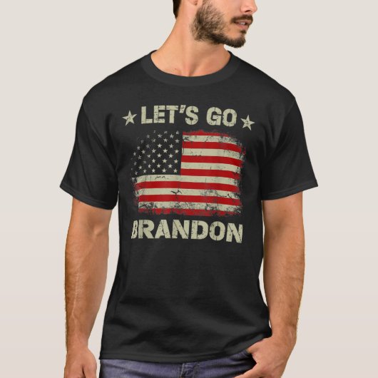 Laten we gaan Branson Brandon American Flag Impeac T-shirt (Voorkant)