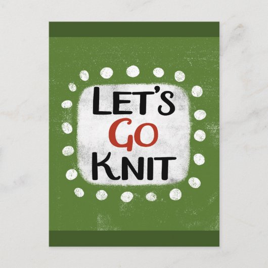 Laten we gaan breien Briefkaart (Voorkant)