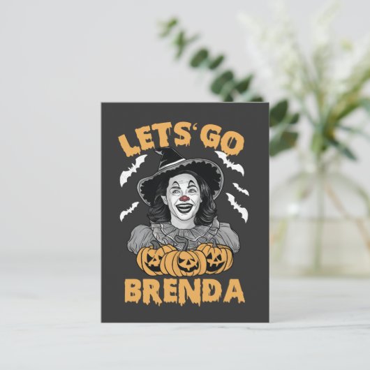Laten we gaan Brenda Spooky Halloween Kamala Harri Briefkaart (Staand voorkant)