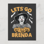 Laten we gaan Brenda Spooky Halloween Kamala Harri Feestdagenkaart (Voorkant)