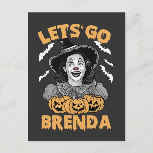 Laten we gaan Brenda Spooky Halloween Kamala Harri Feestdagenkaart (Voorkant)