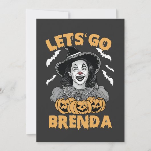 Laten we gaan Brenda Spooky Halloween Kamala Harri Feestdagenkaart (Voorkant)