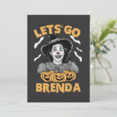 Laten we gaan Brenda Spooky Halloween Kamala Harri Feestdagenkaart (Staand voorkant)