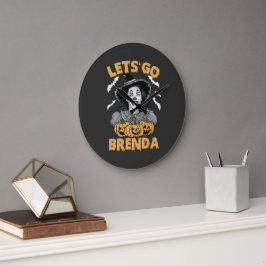 Laten we gaan Brenda Spooky Halloween Kamala Harri Grote Klok
