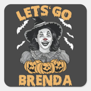 Laten we gaan Brenda Spooky Halloween Kamala Harri Vierkante Sticker