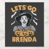 Laten we gaan Brenda Spooky Halloween Kamala Harri Wijn Etiket (Enkel label)
