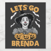 Laten we gaan Brenda Spooky Halloween Kamala Harri Wijn Etiket (Enkel label)