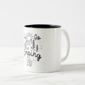 Laten we gaan Camping Outdoor Camper Adventure bes Tweekleurige Koffiemok (Voorkant rechts)