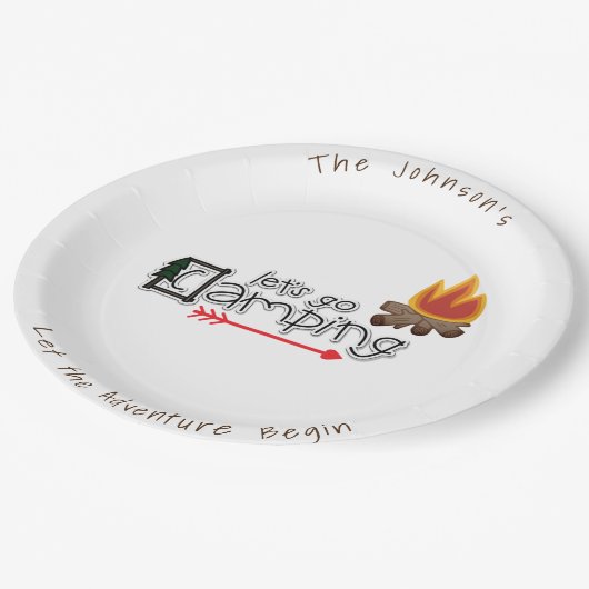 Laten we gaan Camping, persoonlijke Camping-Borden Papieren Bordje (Gekanteld)