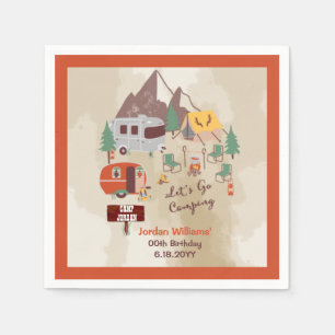 Laten we gaan Camping Rustic Woodsy Campground Bir Servet