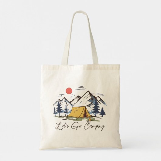 Laten we gaan Camping Tote Bag (Achterkant)
