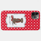 Laten we gaan! Chocolate Lab Labrador Retriever Fu Case-Mate iPhone Case (Achterkant (horizontaal))