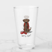Laten we gaan! Chocolate Lab Labrador Retriever Fu Glas (Voorkant)