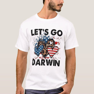 Laten we gaan Darwin Mannen Vrouwen Kind Hart T-shirt