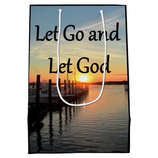 LATEN WE GAAN EN GOD SUNSET LATEN ZIEN MEDIUM CADEAUZAKJE (Achterkant)